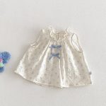 【73-100cm】セットアップ トップス＆パンツ ベビー 女の子 小花柄 ノースリーブ レース裾 - 画像 (6)