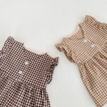 【66-100cm】セットアップ ベビー チェック フリル トップス＆パンツ - 画像 (10)