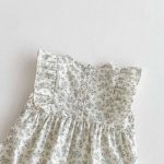 【66-90cm】ロンパース ベビー 花柄 ダブル蝶結び - 画像 (8)