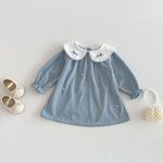 【73-120cm】ワンピース 可愛い ブルー カジュアル 女の子