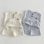 【73-110cm】セットアップ ペット柄 ノースリーブ 着心地良い 子供服 - 画像 (6)