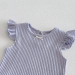 【66-90cm】セットアップ Tシャツ＆サロペット ベビー 小花柄 フリルスリーブ - 画像 (7)