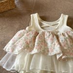【73-90cm】ロンパース ベビー 小花柄 チュール - 画像 (14)