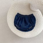 【66-100cm】セットアップ ベビー デニム レース トップス＆ブルマ - 画像 (10)