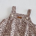 【66-90cm】セットアップ サロペットロンパース＆リブTシャツ ベビー レオパード柄 - 画像 (7)