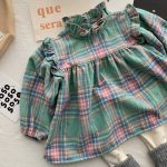 【66-100cm】シャツ チェック柄 コントラストカラー 可愛い トップス - 画像 (5)