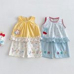 【73-120cm】セットアップ チェリー/スター柄 可愛い 女の子 - 画像 (2)