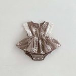 【66-90cm】ロンパース ベビー おしゃれ フリル 花刺繡 - 画像 (4)