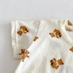 【66-90cm】セットアップ デニムロンパース＆Tシャツ ベビー くま柄 - 画像 (9)