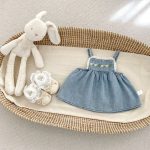【73-120cm】デニムセットアップ  ベビー 女の子 フラワー 刺繍 - 画像 (8)