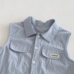 【73-100cm】セットアップ ベビー 韓国風 シンプル ノースリーブ - 画像 (8)