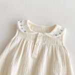 【66-90cm】ロンパース  ベビー ノースリーブ くま刺繍 - 画像 (9)