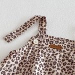 【66-90cm】セットアップ サロペットロンパース＆リブTシャツ ベビー レオパード柄 - 画像 (8)