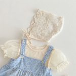 【66-90cm】セットアップ ベビー パフスリーブ ロンパース&キャミソール - 画像 (8)