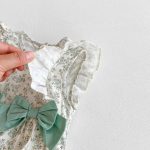 【66-90cm】ロンパース ベビー 花柄 ダブル蝶結び - 画像 (10)