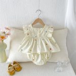 【66-100cm】セットアップ チェリー柄 トップス＆ブルマ - 画像 (3)