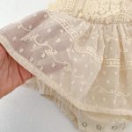 【66-100cm】ドレスロンパース ベビー フリル チュール - 画像 (14)