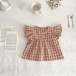 【66-100cm】セットアップ ベビー 女の子 フリル袖 チェック - 画像 (9)