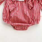 【66-90cm】ロンパース ベビー イチゴ柄 チェック リボン - 画像 (14)