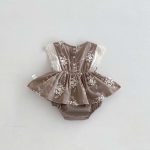 【66-90cm】ロンパース ベビー おしゃれ フリル 花刺繡 - 画像 (5)