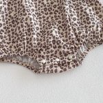 【66-90cm】セットアップ サロペットロンパース＆リブTシャツ ベビー レオパード柄 - 画像 (9)