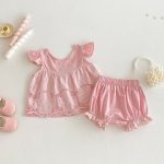 【73-100cm】セットアップ ベビー 女の子 刺繍 フリル - 画像 (7)