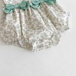 【66-90cm】ロンパース ベビー 花柄 ダブル蝶結び - 画像 (12)
