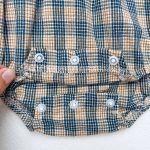 【66-90cm】ロンパース ベビー 肩フリル レース 丸襟 チェック - 画像 (9)