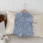 【73-100cm】セットアップ ベビー ポロネック ノースリーブ - 画像 (11)