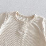 【66-90cm】セットアップ サロペットロンパース＆リブTシャツ ベビー レオパード柄 - 画像 (10)
