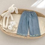 【73-120cm】デニムセットアップ  ベビー 女の子 フラワー 刺繍 - 画像 (9)