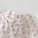 【66-90cm】セットアップ ブラウス＆サロペットロンパース フリル襟 小花柄 - 画像 (10)