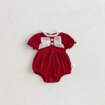 【66-90cm】ロンパース ベビー 可愛い 蝶結び パフスリーブ - 画像 (6)