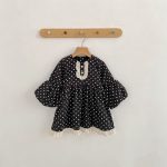 【80-130cm】ワンピース パフスリーブ ドット 可愛い 女の子 - 画像 (6)