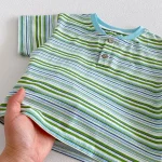 【73-120cm】半袖Tシャツ ベビー 男の子 ボタン付き ボーダー - 画像 (16)