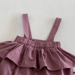 【66-90cm】セットアップ ブラウス＆サロペットロンパース フリル襟 小花柄 - 画像 (11)