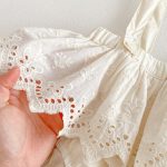 【66-90cm】セットアップ Tシャツ＆レースサロペットショートパンツ パフスリーブ - 画像 (11)