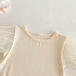 【66-90cm】セットアップ ベビー パフスリーブ ロンパース&キャミソール - 画像 (11)