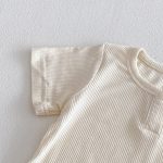 【66-90cm】セットアップ サロペットロンパース＆リブTシャツ ベビー レオパード柄 - 画像 (11)