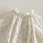 【73-100cm】セットアップ トップス＆パンツ ベビー 女の子 小花柄 ノースリーブ レース裾 - 画像 (11)