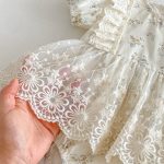 【66-90cm】ロンパース レース フラワー ベビー服 - 画像 (14)