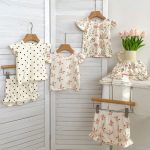 【66-100cm】セットアップ ベビー フリル袖トップス＆レースショートパンツ - 画像 (13)