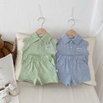 【73-100cm】セットアップ ベビー ポロネック ノースリーブ - 画像 (10)