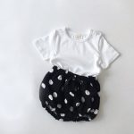 【66-100cm】Tシャツ or ショートパンツ ベビー 無地 ドット&チェック柄 - 画像 (6)