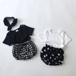 【66-100cm】Tシャツ or ショートパンツ ベビー 無地 ドット&チェック柄