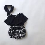 【66-100cm】Tシャツ or ショートパンツ ベビー 無地 ドット&チェック柄 - 画像 (7)