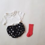 【66-100cm】Tシャツ or ショートパンツ ベビー 無地 ドット&チェック柄 - 画像 (5)