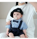 【73-110cm】セットアップ シャツ＆サロペット フォーマル - 画像 (11)