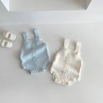 【66-100cm】ロンパース ニット編み シンプル 着心地良い ベビー服 - 画像 (6)