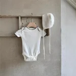 【66-90cm】ロンパース ベビー 半袖 無地 通気性抜群 肌触り良い - 画像 (3)